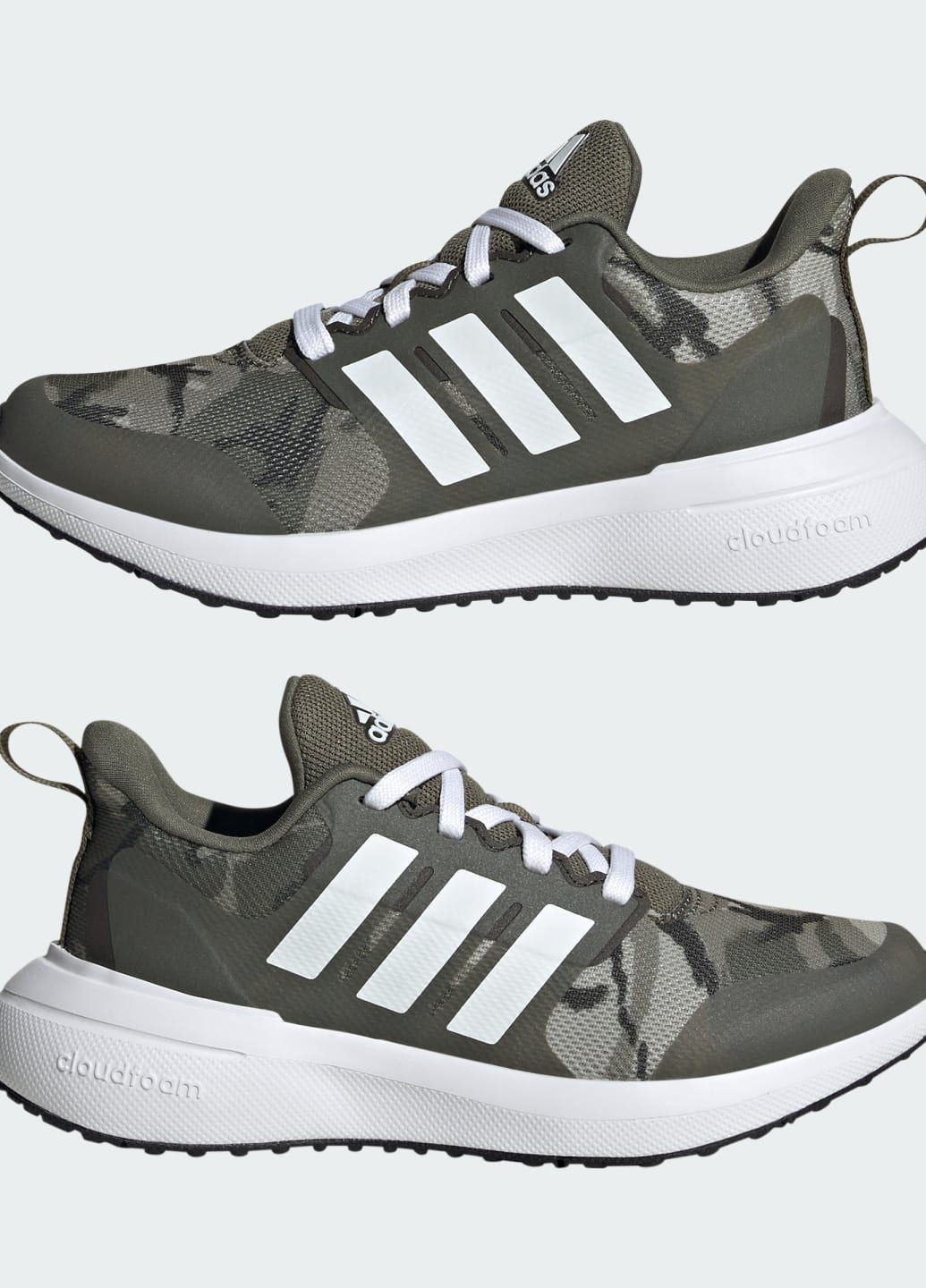 Зеленые всесезонные кроссовки для бега fortarun 2.0 cloudfoam sport lace adidas