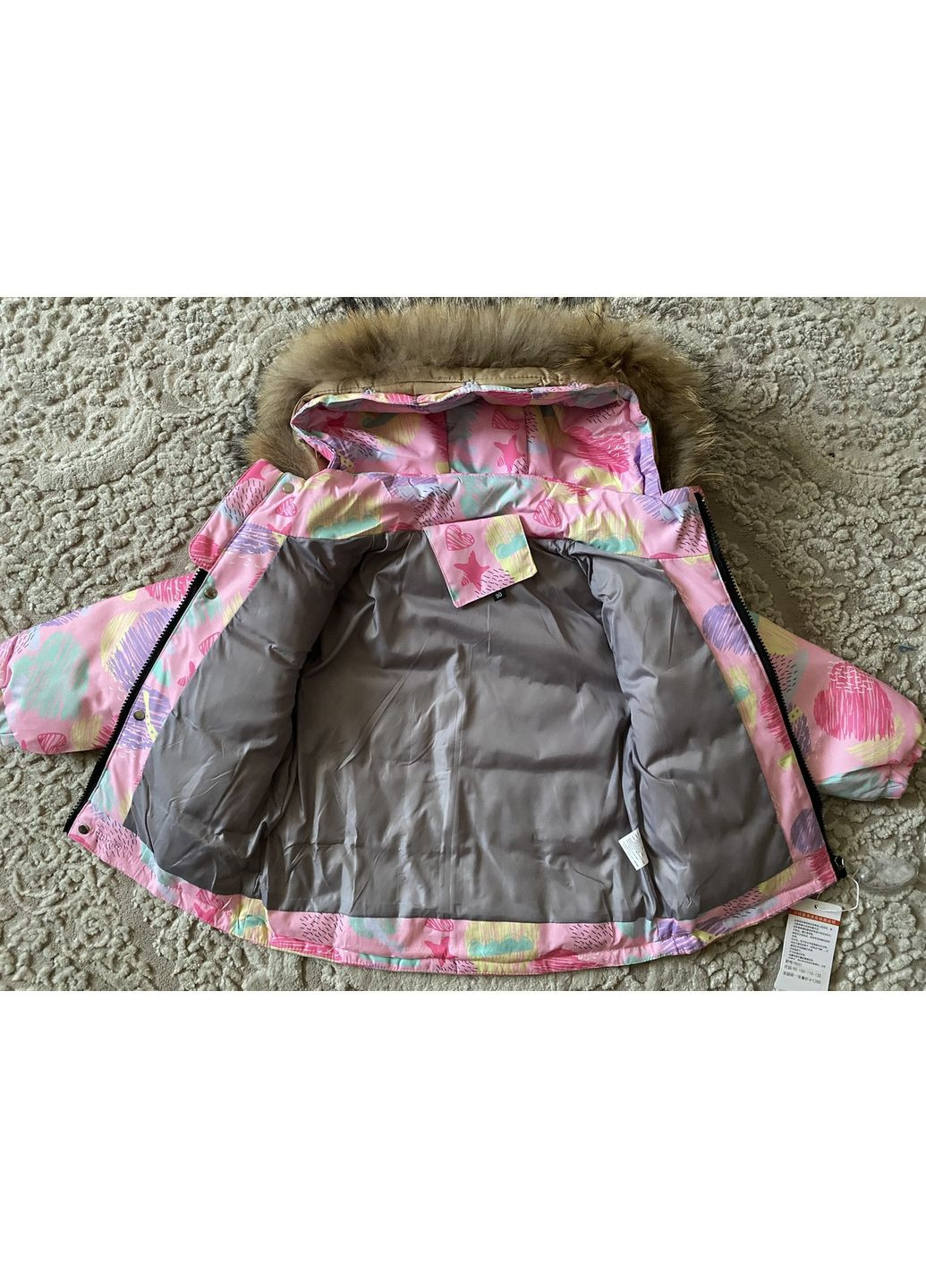 Дитячий зимовий роздільний комбінезон для дівчинки пух 90-120 No Brand (369735321)