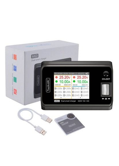 Зарядное устройство для аккумуляторов, двухканальное, ToolkitRC M6D 500Вт 15А 1-6S, 106942 No Brand (372492712)