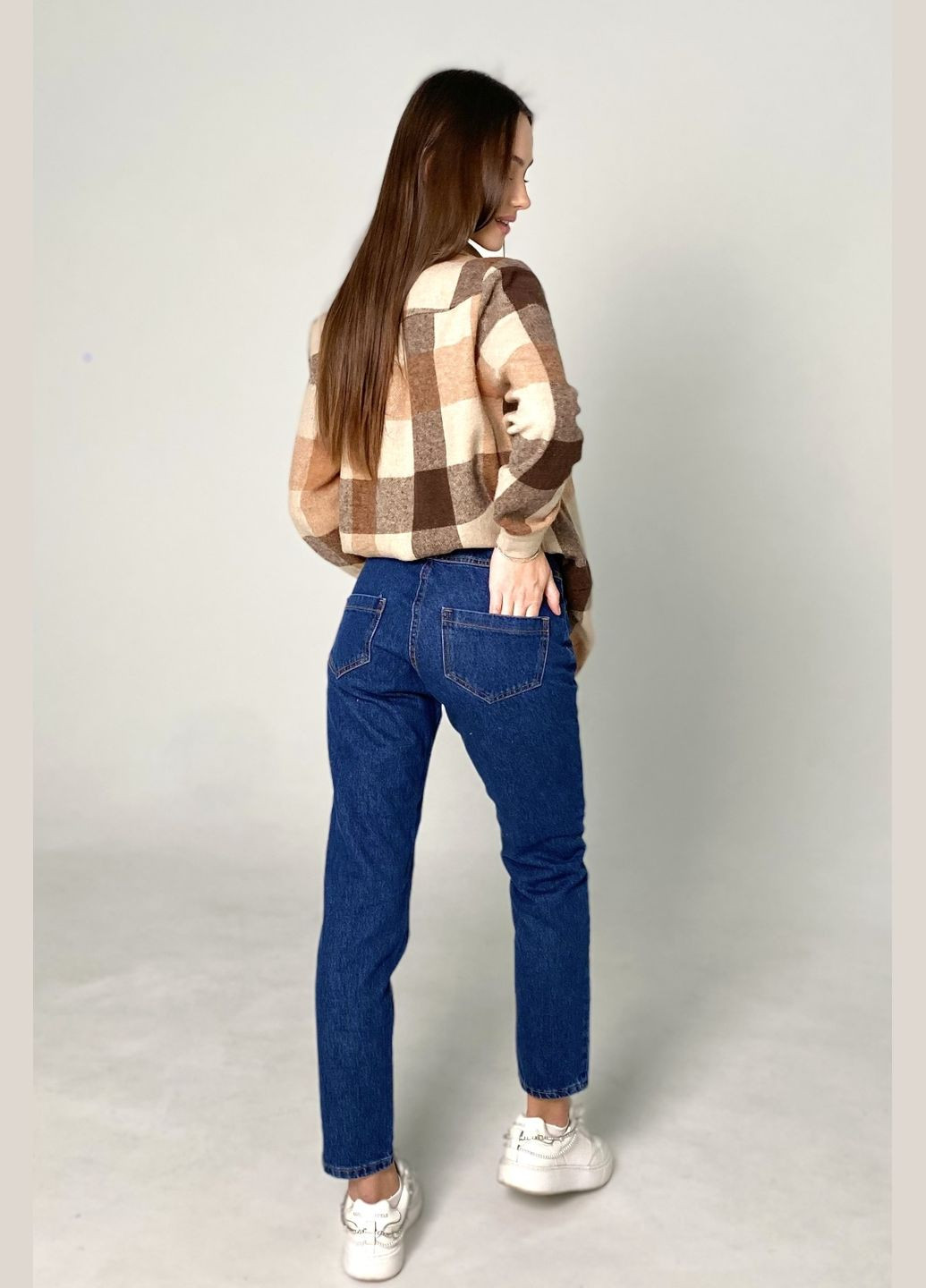 Зручні сині джинси для вагітних із трикотажною вставкою на живіт Dianora - (317363657)