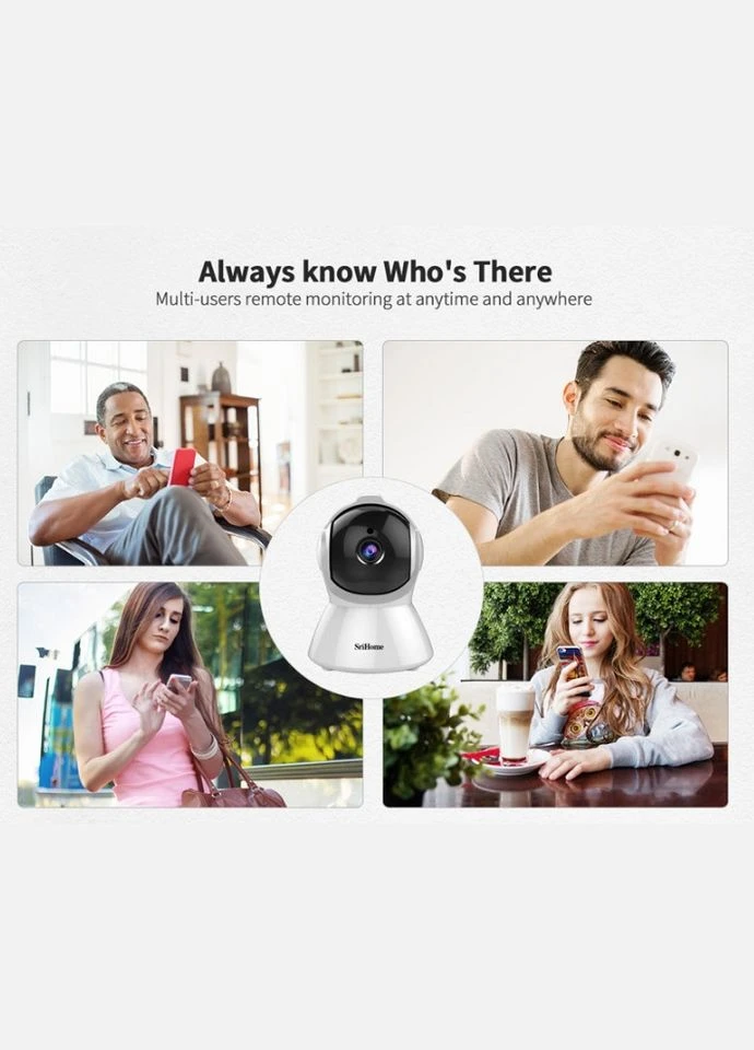 IP-камера автоматичного стеження SriHome SH025 1080P AI Білий EU Plug B&G (335834885)