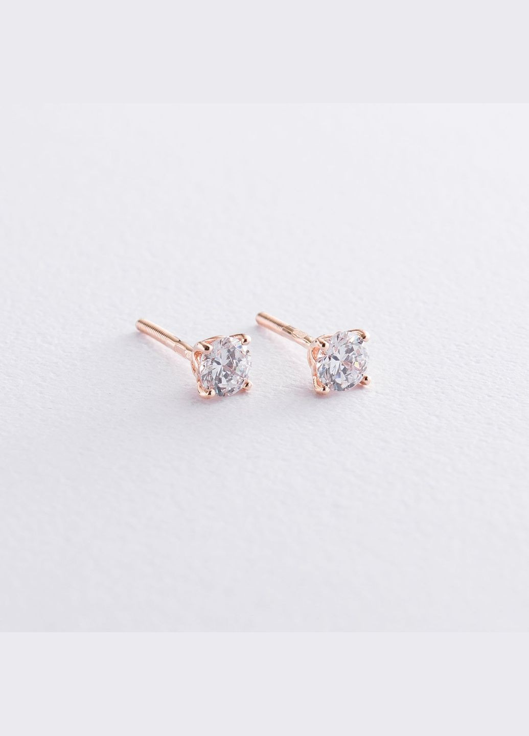 Золотые серьги-пусеты с фианитами с06258 Oniks (264025186)