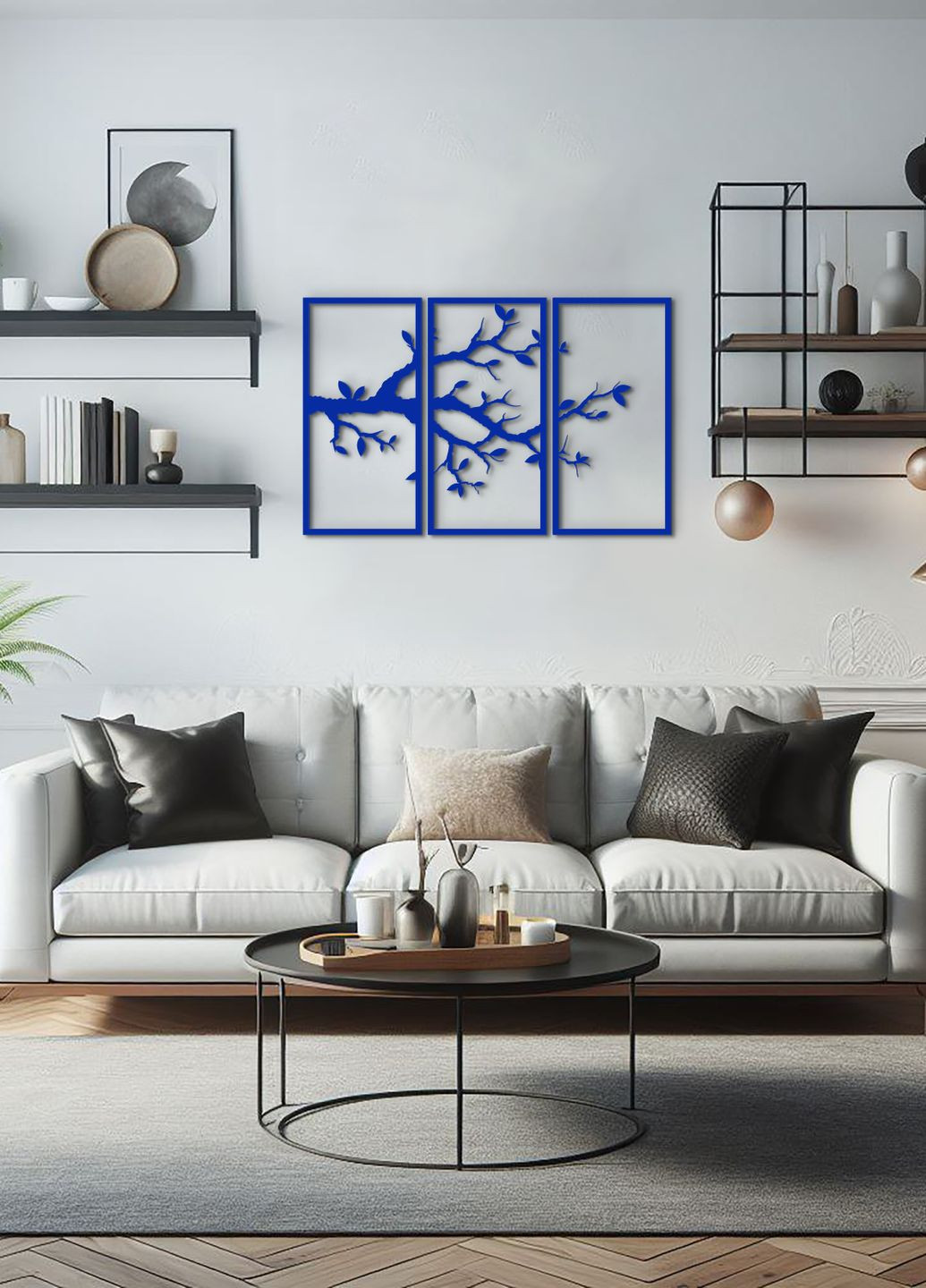 Декор в комнату, деревянная картина на стену "Ветвь вишни картина модульная", стиль минимализм 30х45 см Woodyard (292113882)