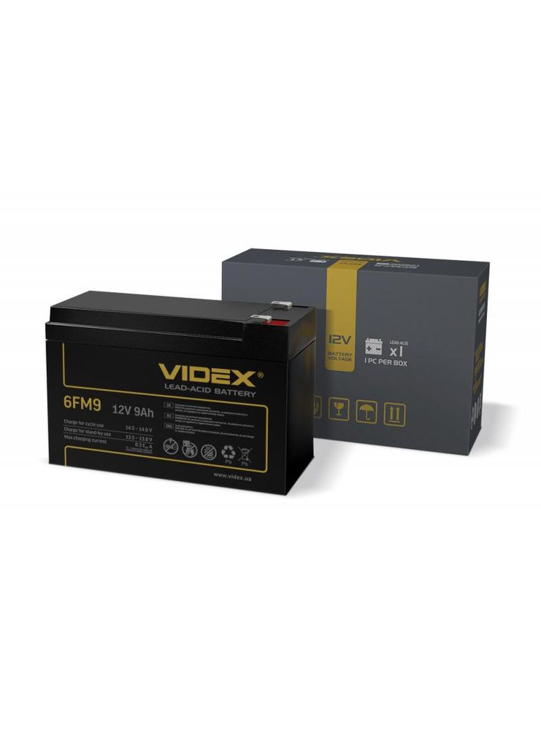 Аккумулятор свинцовокислотный 1CB 12 В 9 Ah (25081) Videx 6fm9 (284106821)