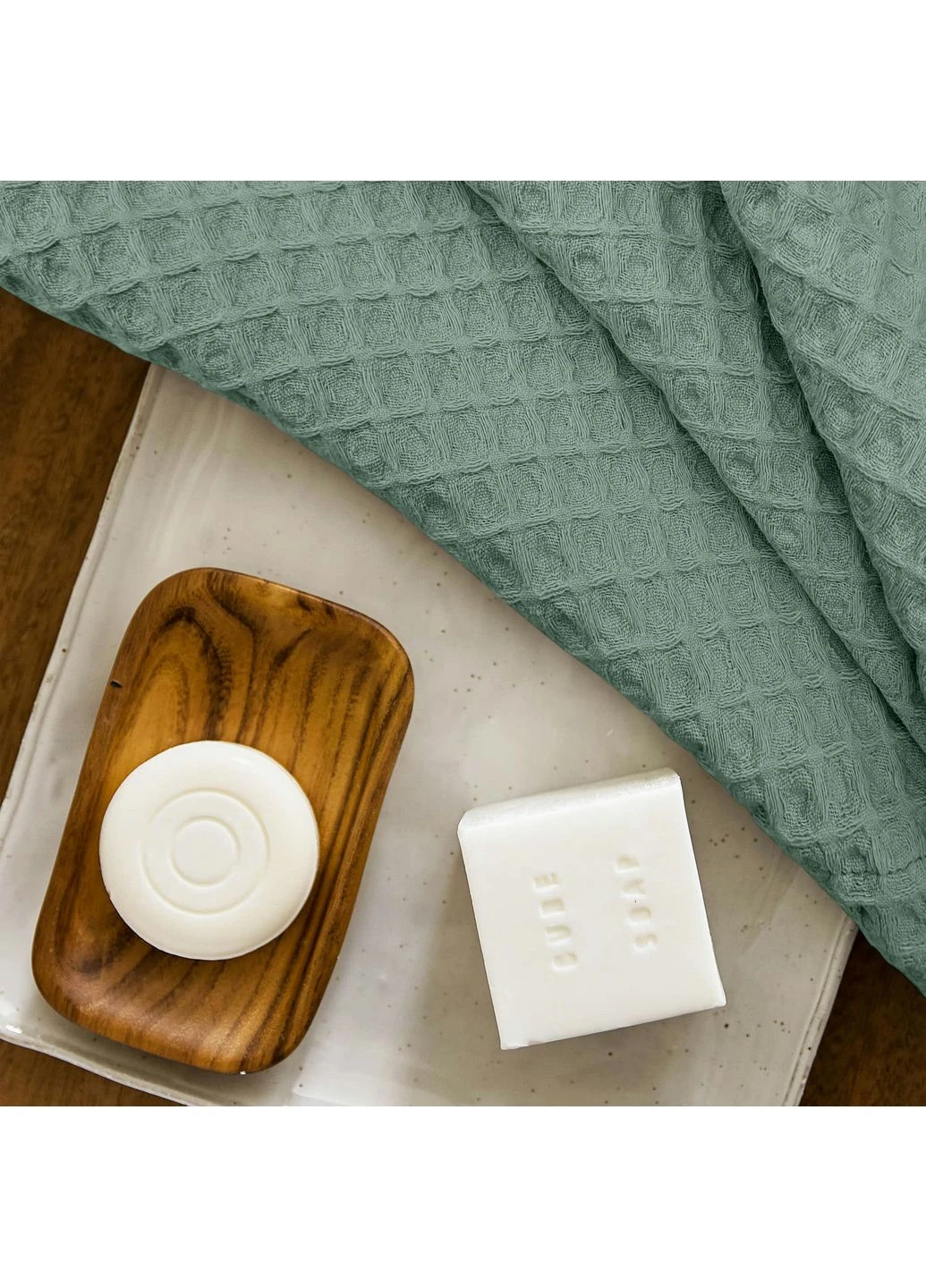 Рушник вафельний 75x150 Meditative Greek Waffle (4822052432648) Cosas однотонний м'ятний