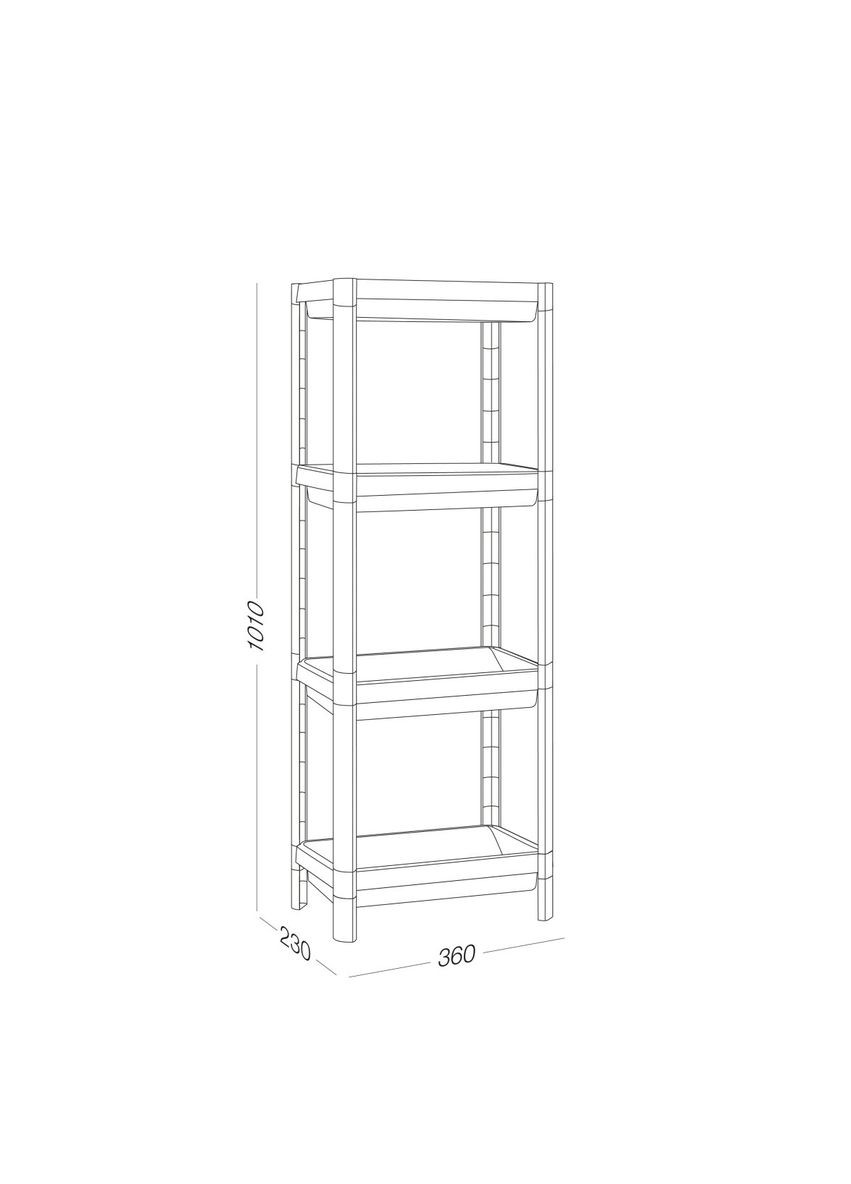 Этажерка 4-х ярусная MVM FH-22/4 WHITE пластиковая Белая (FH-22/4 WHITE) МВМ (365280767)