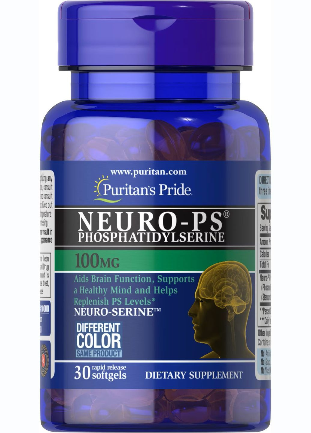 Фосфатидилсерин Puritan's Pride Neuro-Ps (Phosphatidylserine) 100 mg 30 Softgels Puritans Pride (292555756)