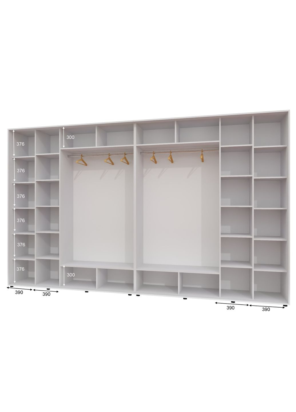 Шафа-купе чотиридверна 420*60*220 см Білий 4 двері ДСП + Дзеркало + Дзеркало + ДСП ШК-02 Алекса (360455825)