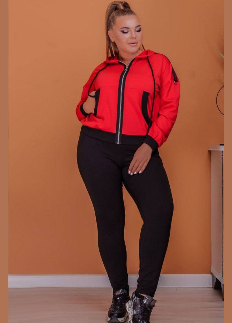 Спортивный костюм женский красного цвета Let's Shop (326488036)