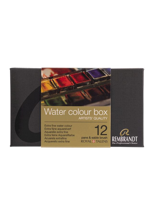 Набір акварельних фарб Rembrandt, 12 фарб у кюветах +пензель, Royal Talens 8712079441463 05838612 Rosa (336145289)