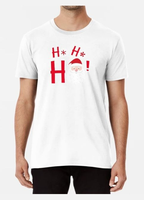 Біла чоловіча новорічна футболка з принтом но но санта клаус Stedman