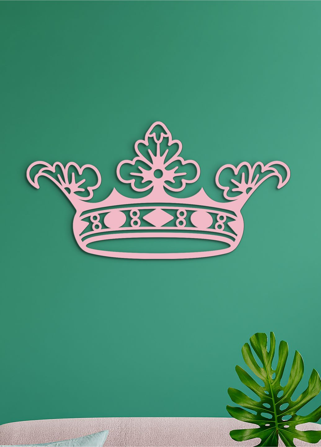 Декоративне панно з дерева, Настінний декор для кімнати "Корона королеви", картина лофт 95х48 см Woodyard (292112283)