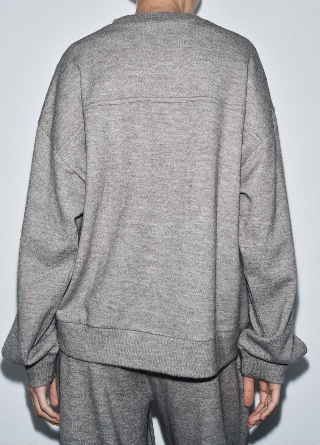 Серо-коричневый свитшот Zara однотонный (367107526)