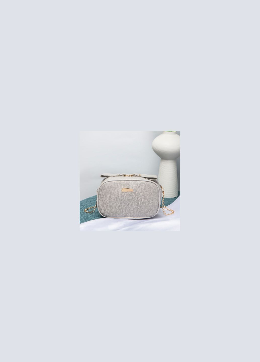 Серая мини-сумка женская прогулочная КиП (290683357)