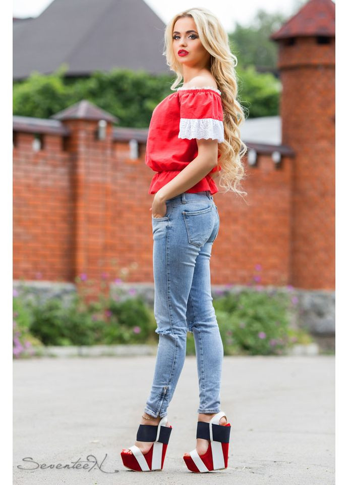 Червона блуза 658.1813+а Seventeen