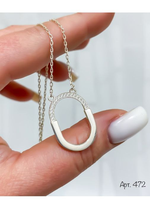 Срібне кольє Овал No Brand (354710566)