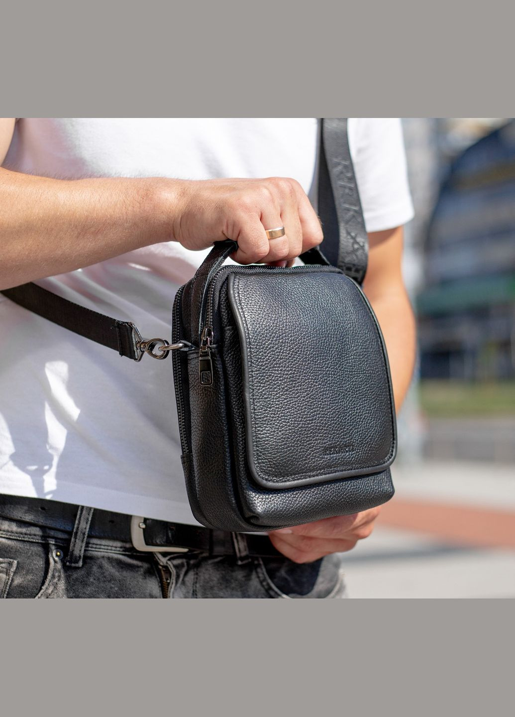 Мужская кожаная сумка-барсетка через плечо с ручкой TD-22011 Tiding Bag (341309323)