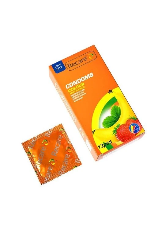 Презервативы Color Fruit Flavour Condoms 12 шт, ароматы: мята, банан, клубника Recare (395734777)