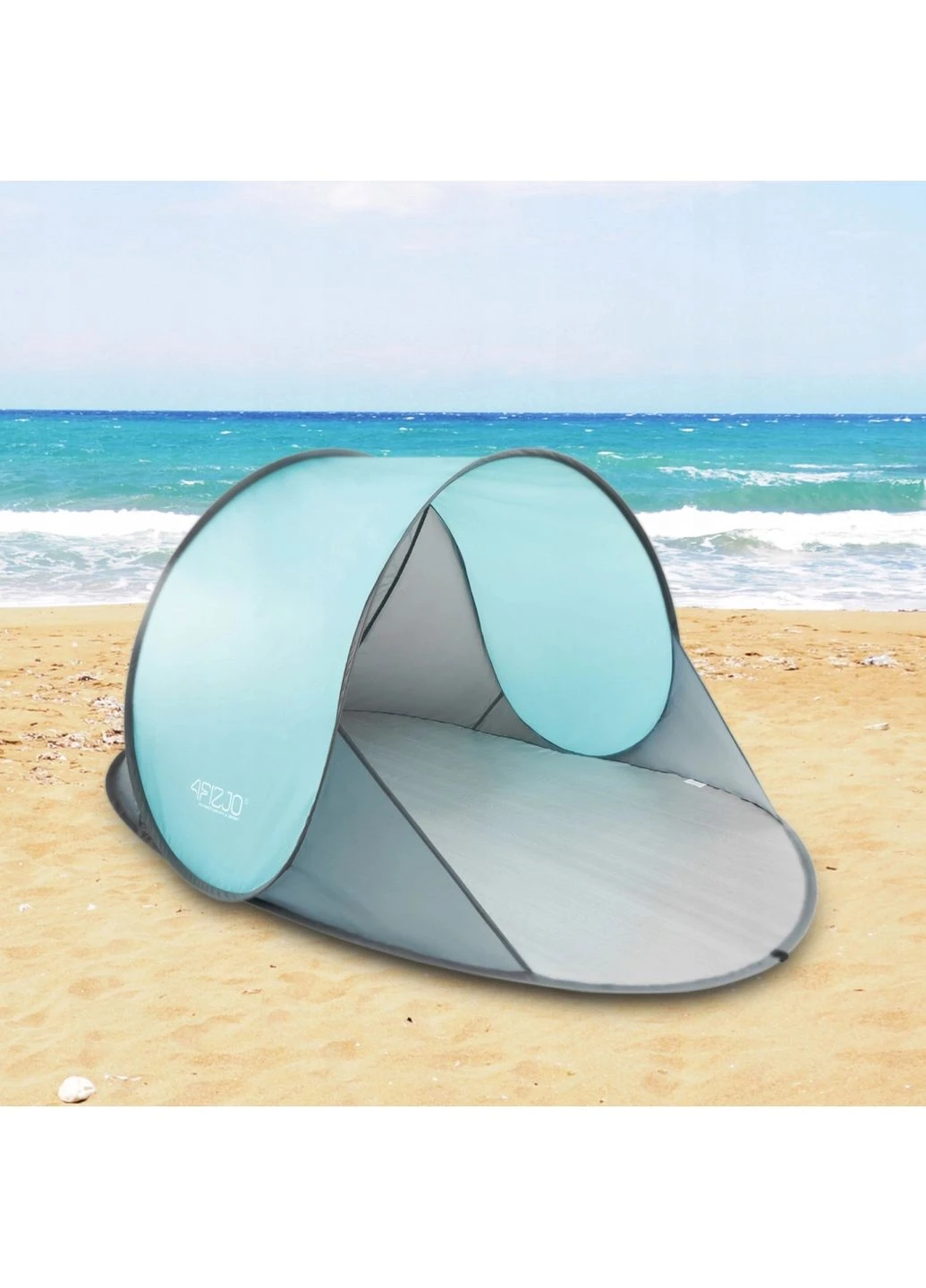 Намет пляжний Pop-Up 195 x 120 см саморозкладний Grey/Mint () 4FIZJO P-5905973401432 (375854440)