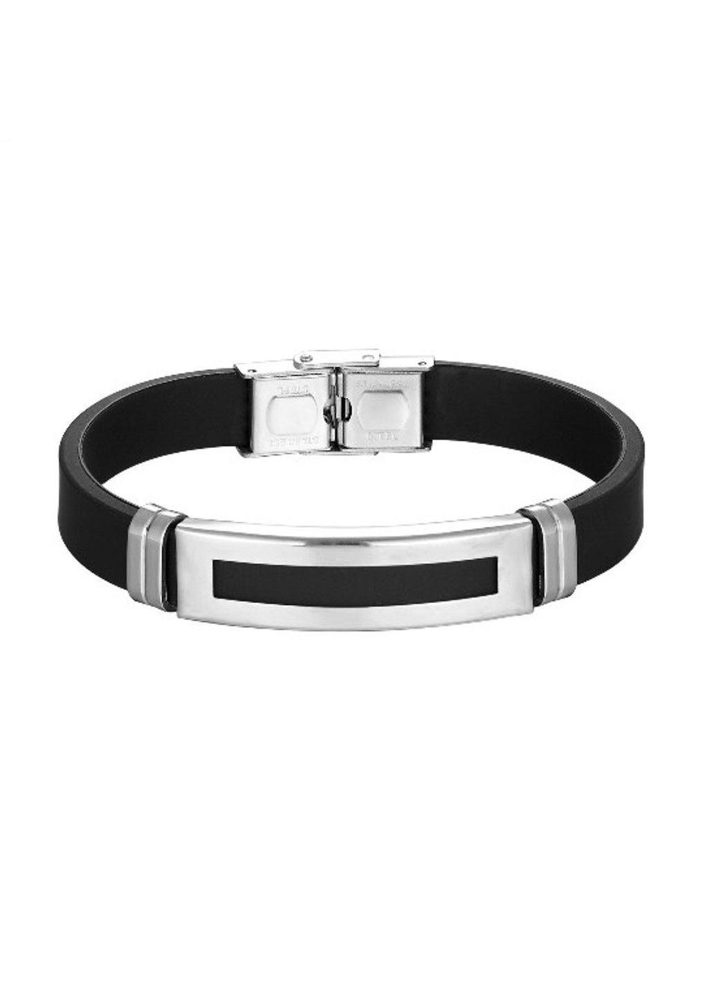 Браслет з медичної стали на силіконовому ремінці 20см BSS-072 No Brand (299486487)