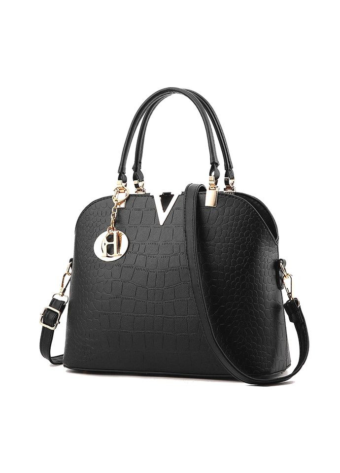 Жіноча сумка з якісної ПУ шкіри чорна квадратна з довгою ручкою ProDobro (363259790)