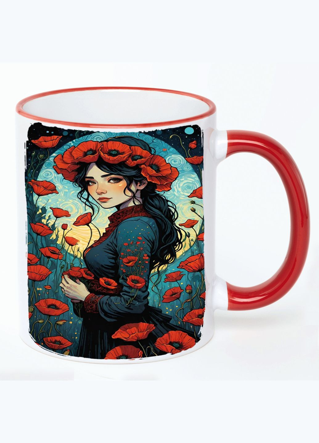 Чашка Дівчина (кухоль, кухоль) #002 Біла з Червоною ручкою 330 мл No Brand (322713074)