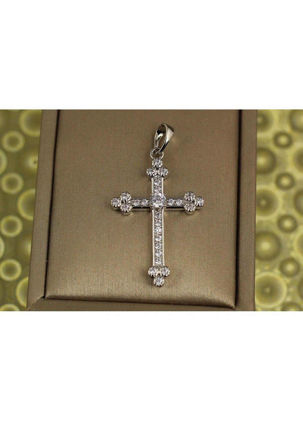 Крестик фианты в оправе в центре большой камень 3,3 см серебристый love-shopping Xuping Jewelry (354657905)