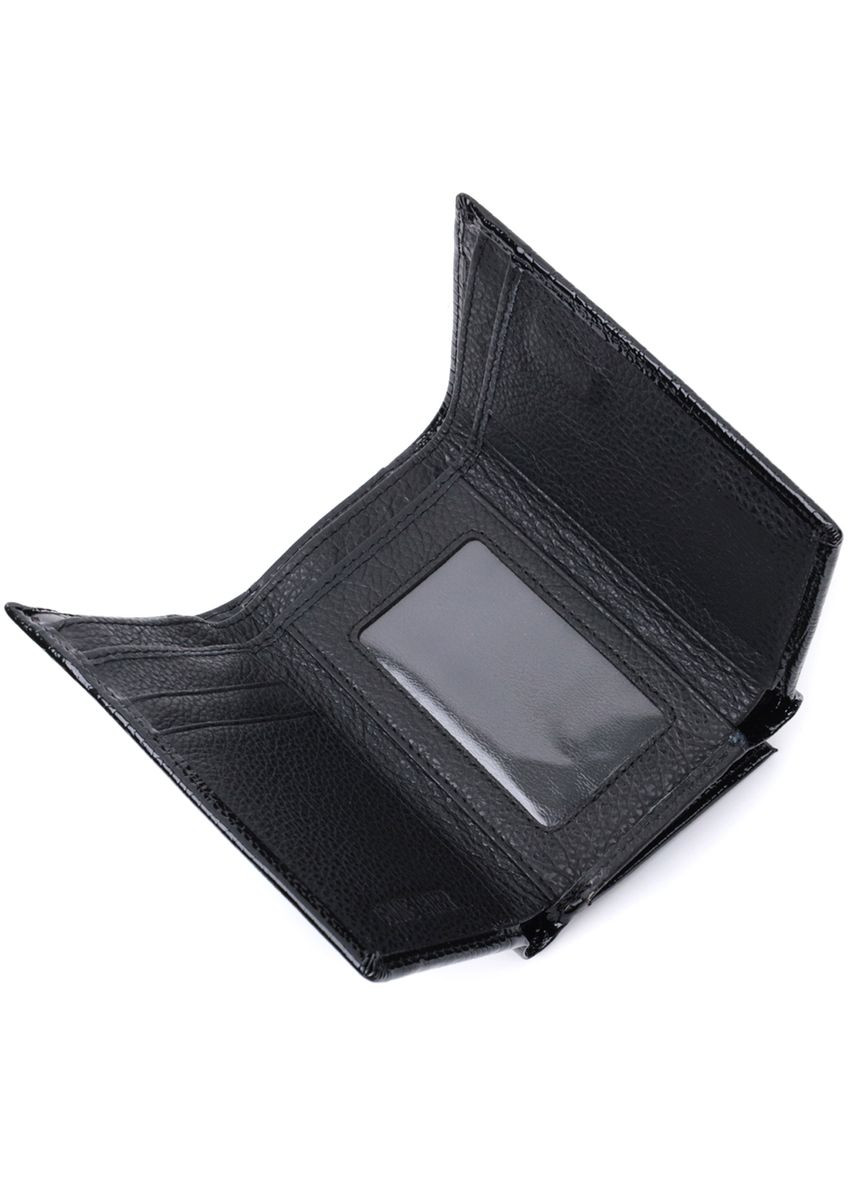 Жіночий гаманець у три складання з лакованої фактурної натуральної шкіри 22707 st leather (331907527)