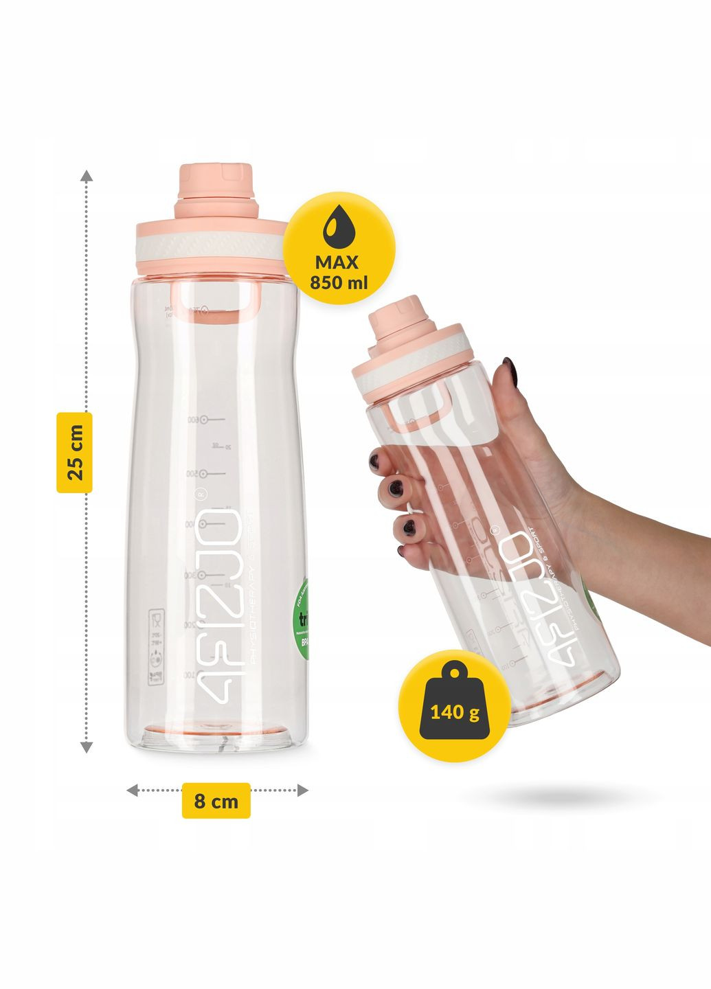 Бутылка для воды спортивная 850 мл Pink () 4FIZJO P-5905973403818 (316091340)