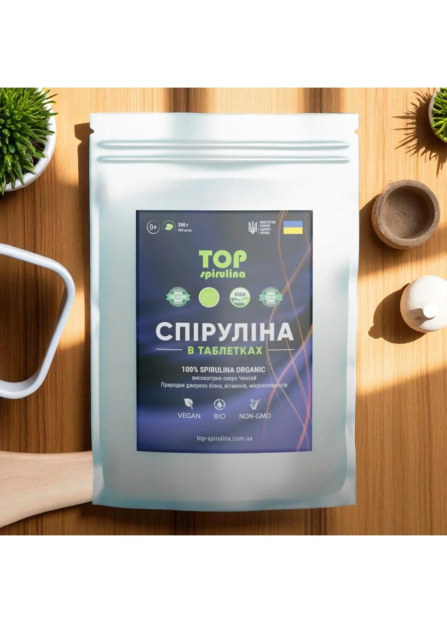 Спіруліна з озера Ченхай. 250 г в таблетках. No Brand (362191888)