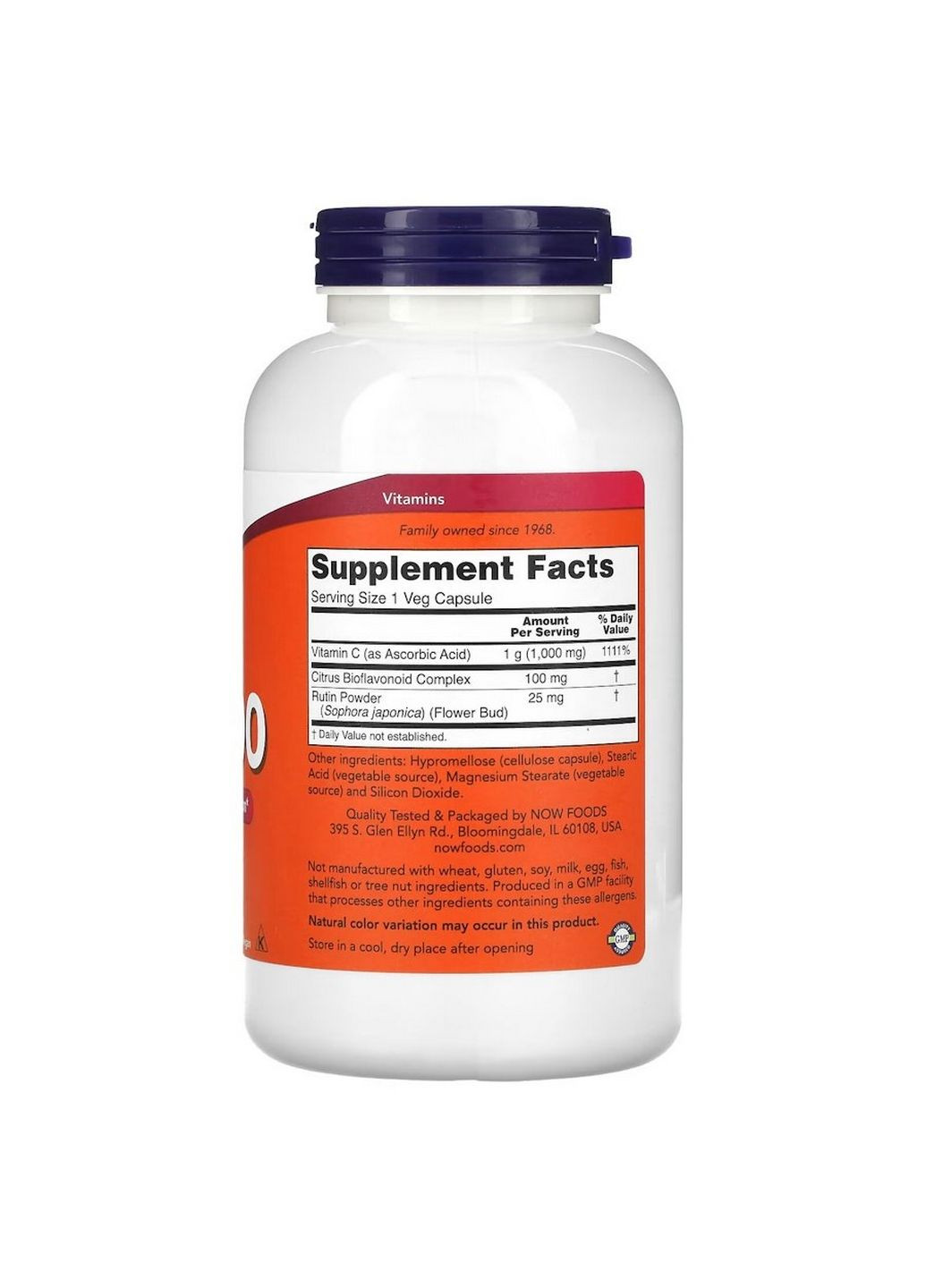 Витамины и минералы Vitamin C-1000 with Bioflavonoids, 250 вегакапсул Now (293416615)