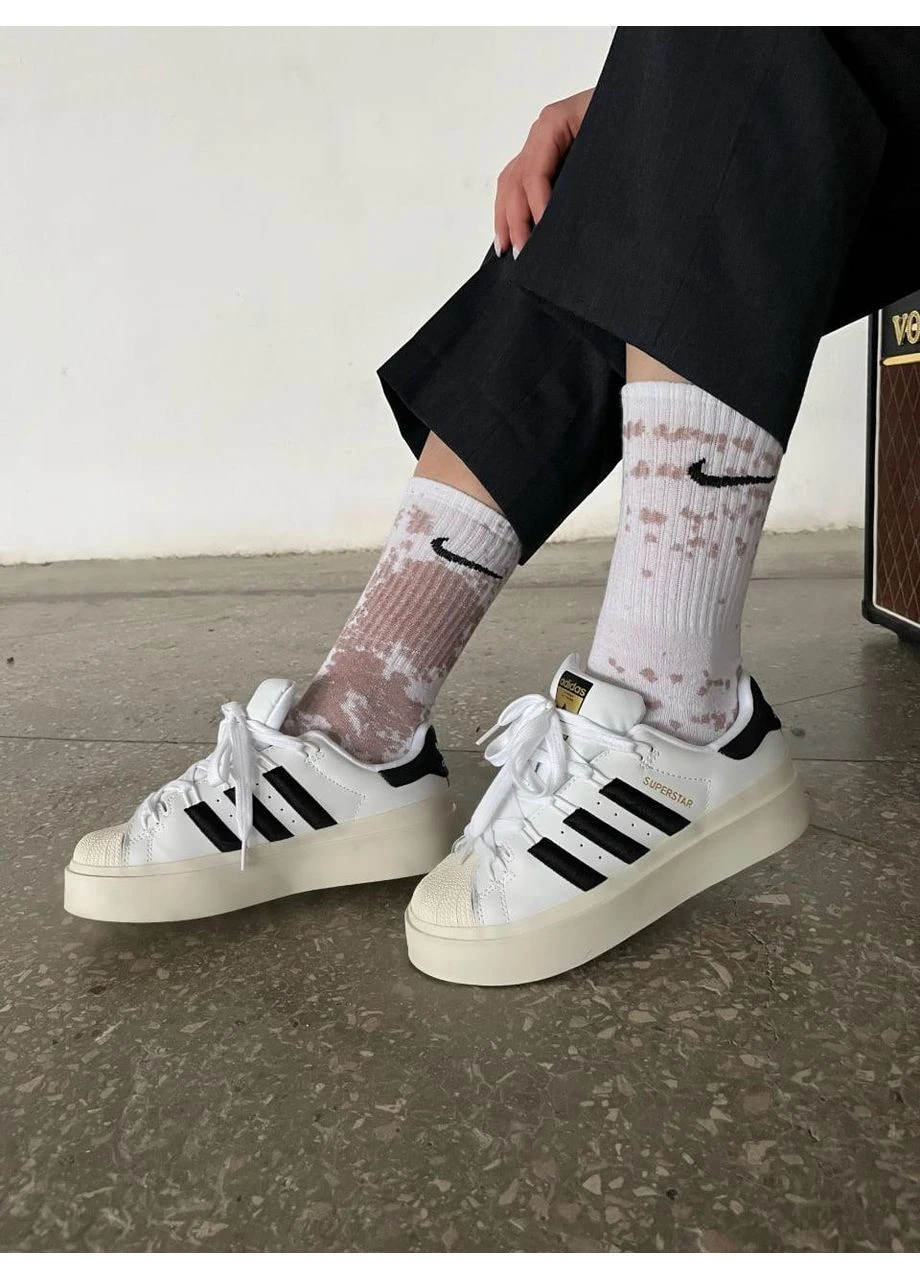 КРОССОВКИ ЖЕНСКИЕ ADIDAS SUPERSTAR BONEGA BLACK WHITE АДИДАС СУПЕРСТАР БЕЛЫЕ No Brand белые демисезоны (391928468)