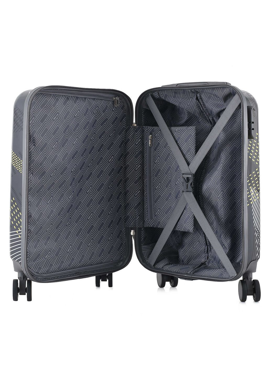 Валіза мала для ручної поклажі 20" (S) Polycarbonate/ABS-Plastic Black Pattern (T5651-1) Semi Line (333650611)