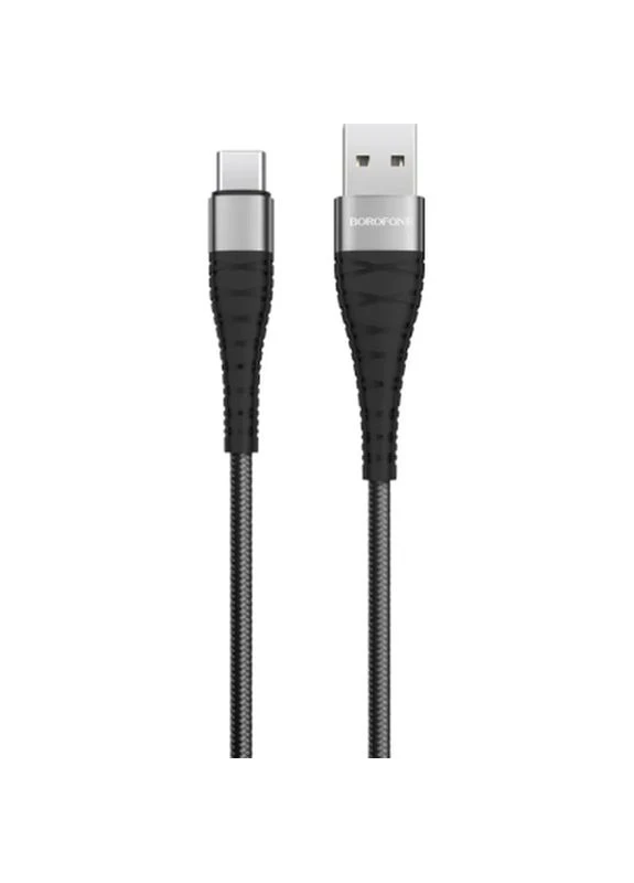 Дата кабель USB 2.0 AM to USB-C 1.0m 2.4A nylon BX32 black (6931474710451) Borofone (399042257)