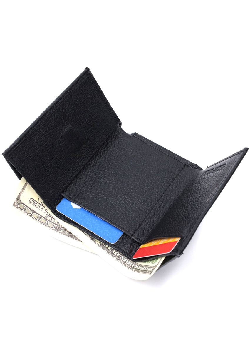 Жіночий гаманець із монетницею з натуральної шкіри 22742 Чорний st leather (306881832)