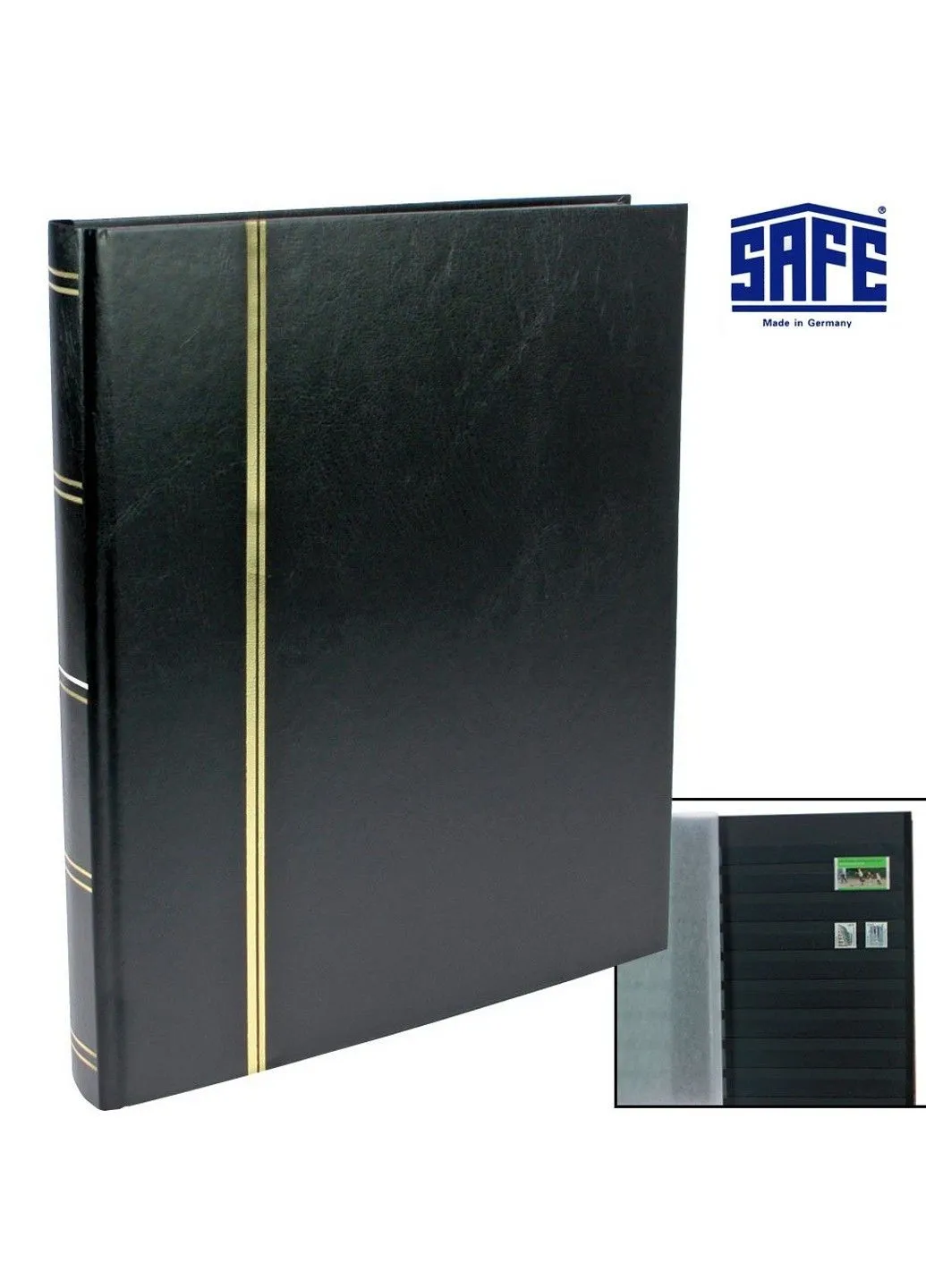 Альбом для марок - 32 сторінки - А4 - чорні сторінки Safe (389970085)