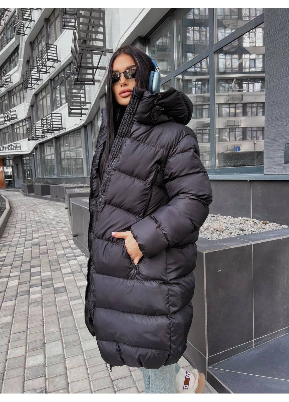Чорний зимній Пуховик Style Point