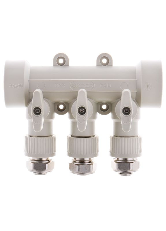 Коллектор распределительный 3-way с фитингом (40x20) PPR K0191.PRO (KP2556) KOER (321205468)