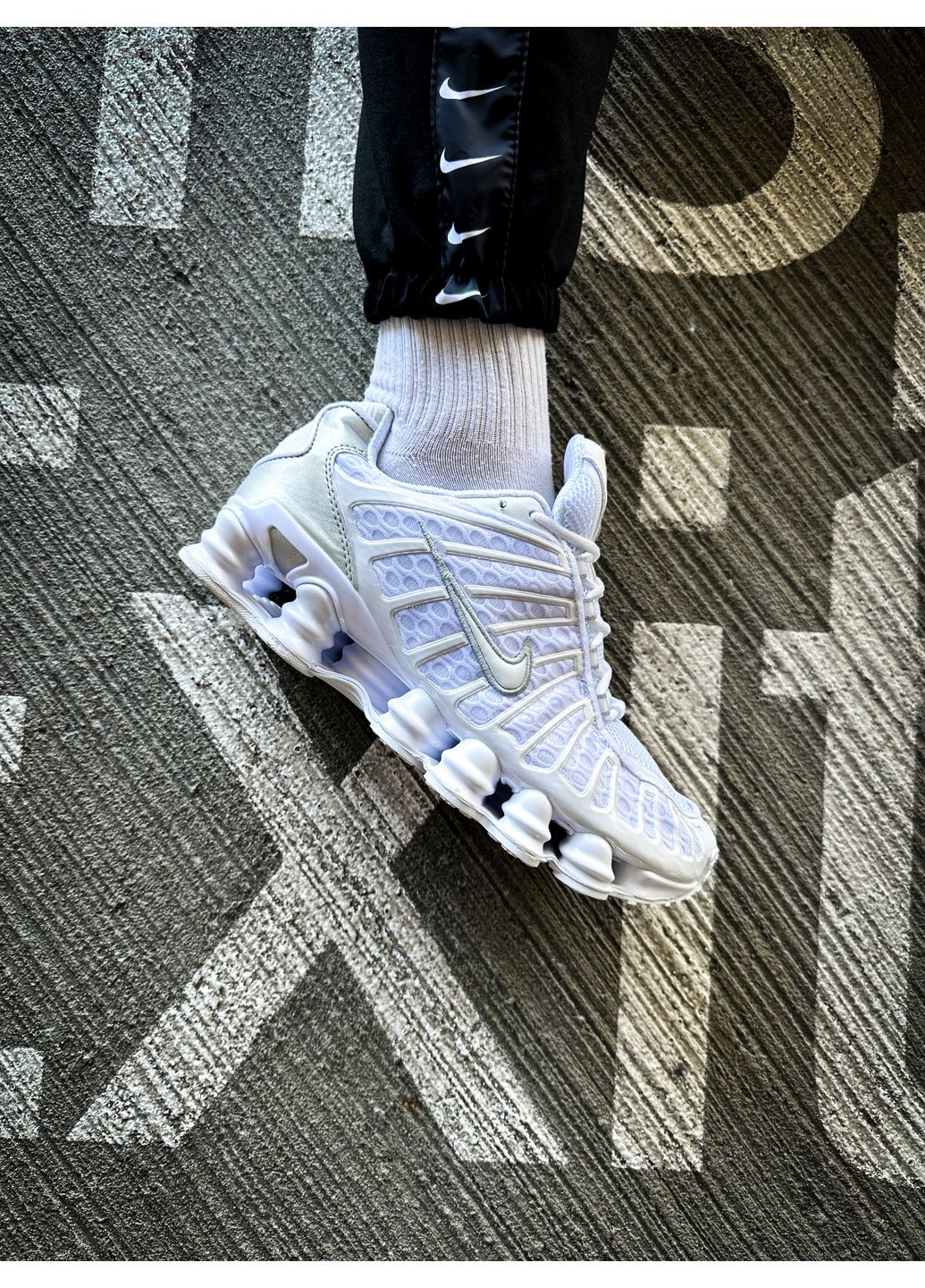 Білі Осінні кросівки чоловічі і жіночі nike shox tl white | найк шокс тл білі No Brand