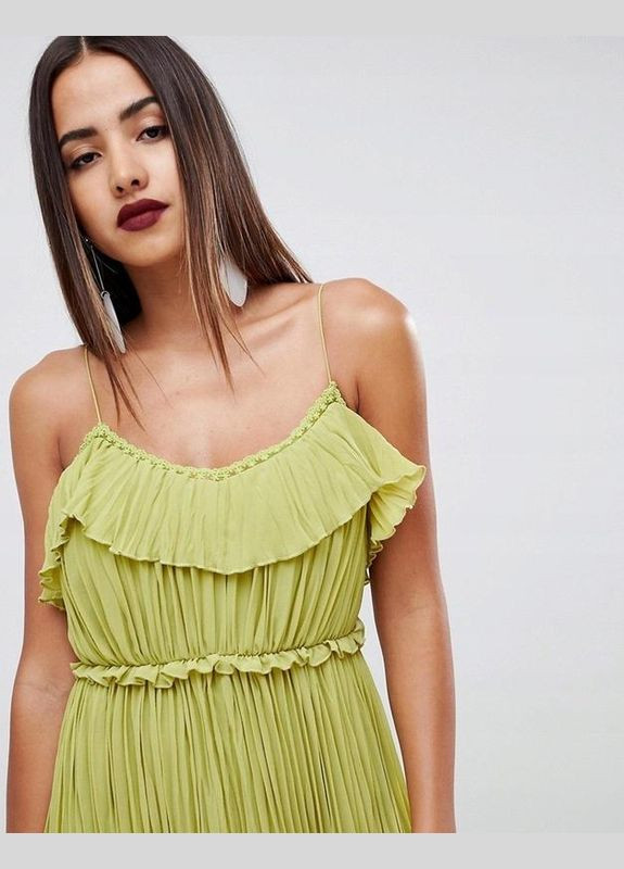 Лайм сукня міді мереживна Asos