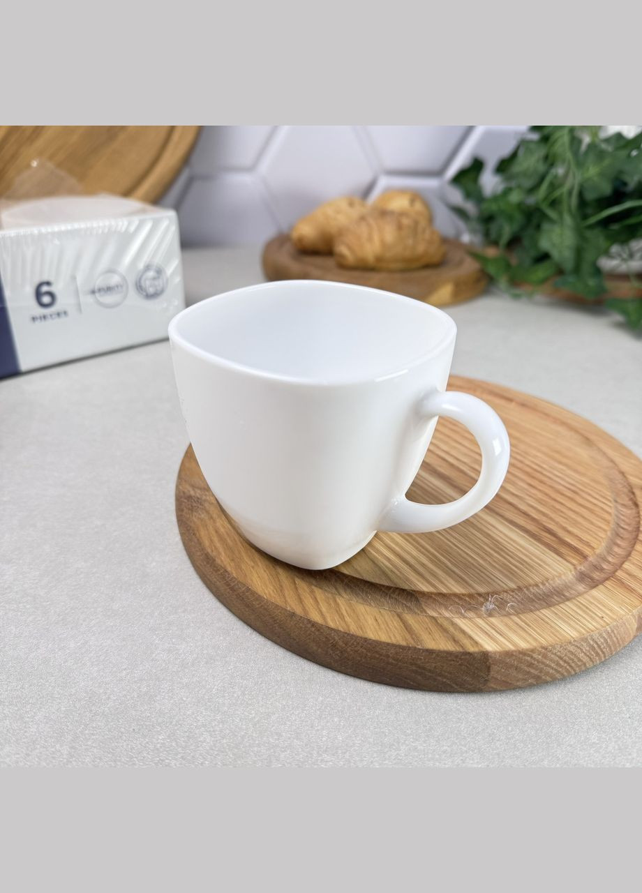 Белые квадратные чашки 220 мл 6 шт CARINE White Luminarc (365815113)