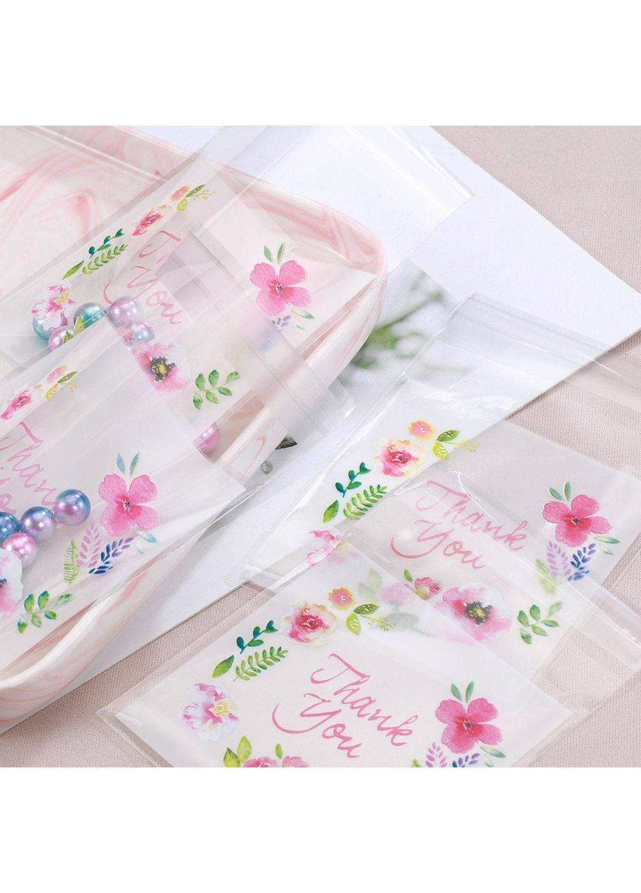 Подарункові пакетики з написом Thank You 7×7 см, 100 шт пакування для прикрас, солодощів і сувенірів No Brand (367165361)