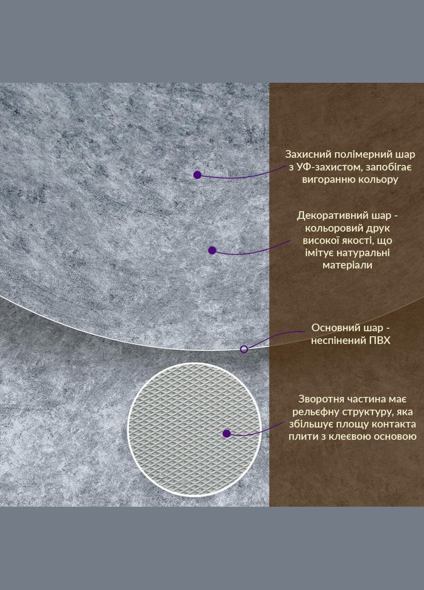 Декоративна ПВХ плита попелястий мармур 1,22х2,44мх3мм SW-00001405 Sticker Wall (300241839)