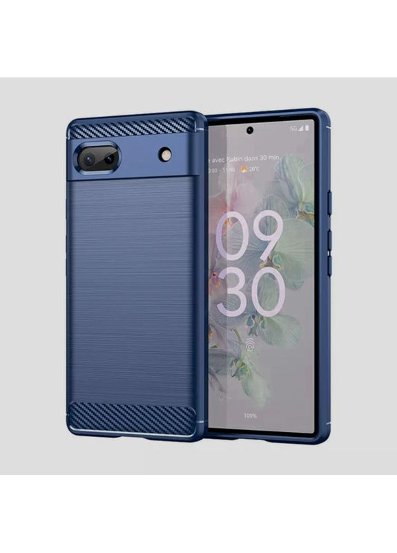 Чохол Carbon Fiber для Google Pixel 7a Navy Blue Lenuo (361902690)