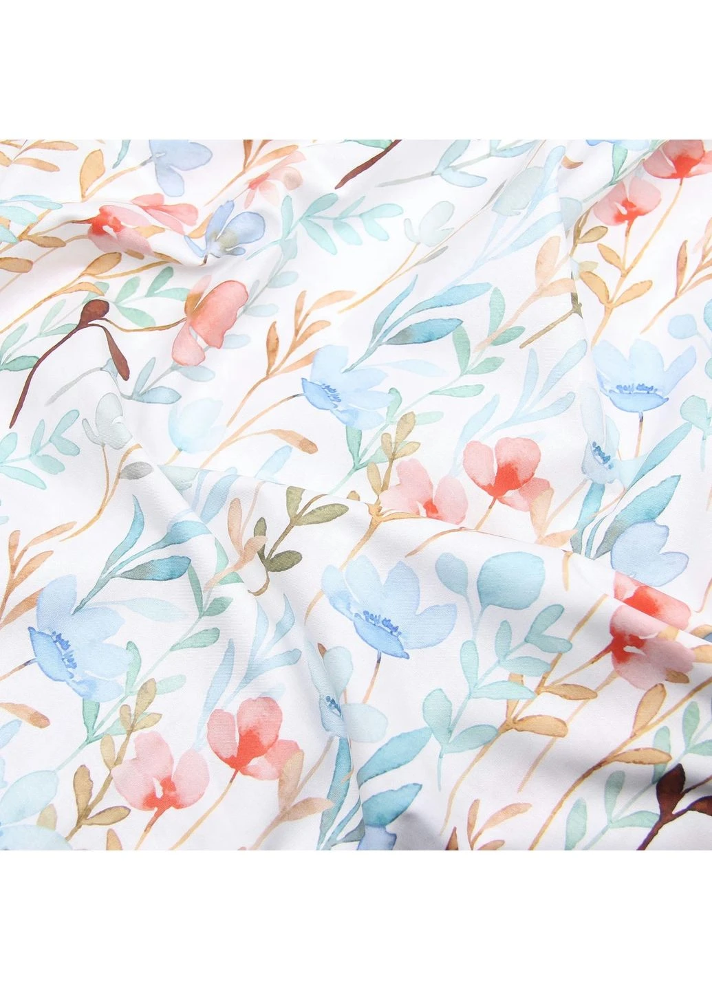 Євро постільна білизна з простирадлом на резинці AQUARELLE FLOWERS CS7 (4822052374542) Cosas (393208432)