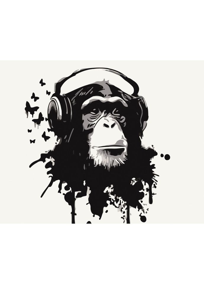 Картина по номерам Шимпанзе в данный момент. Животные 40*50 см 11501-AC Art Craft (321968799)