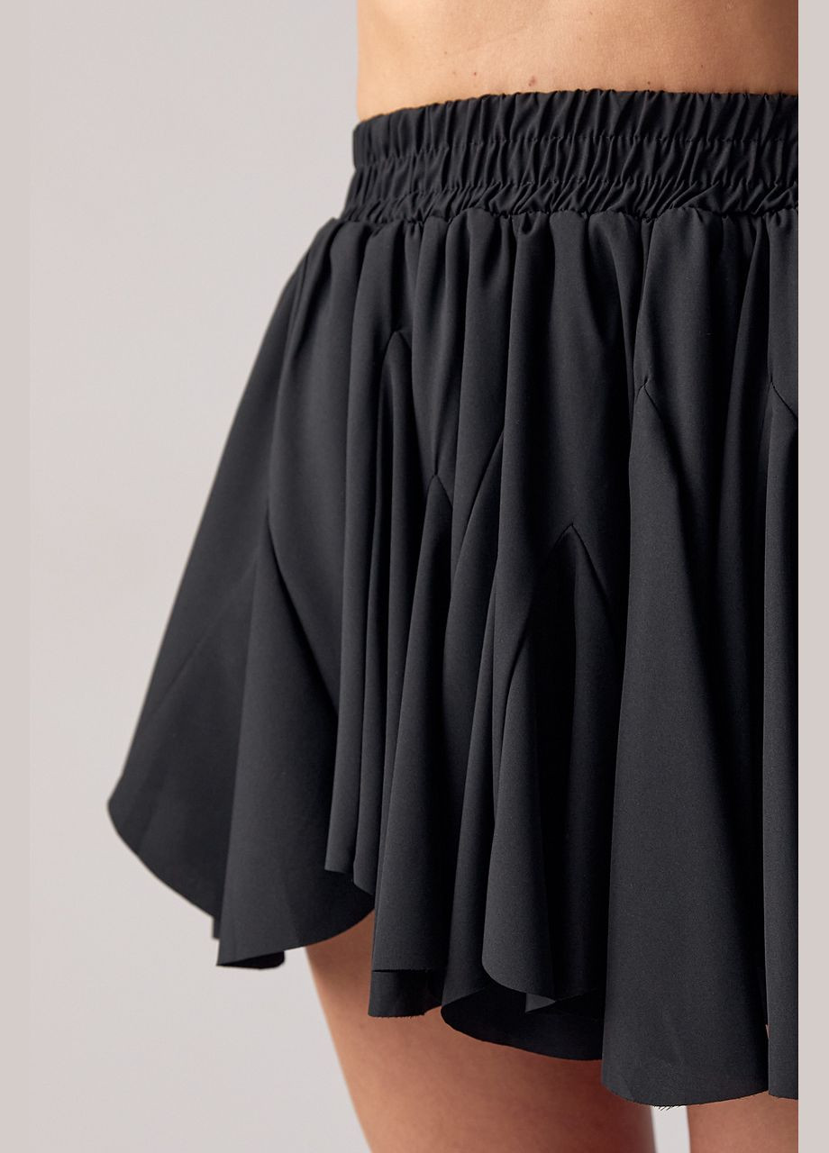 Черная коктейльный короткая юбка с клиньями - черный Lurex