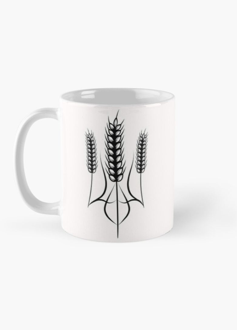 Чашка Керамічна Кружка з принтом Герб України колоски Біла 330 мл Orca (317320398)