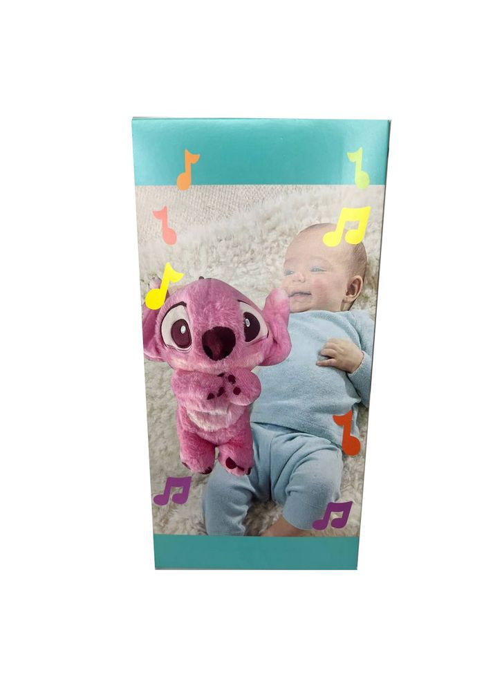 Інтерактивна м’яка іграшка "Веселий Стіч" з диханням і рухомими вушками 23 см, рожевий No Brand (334011298)