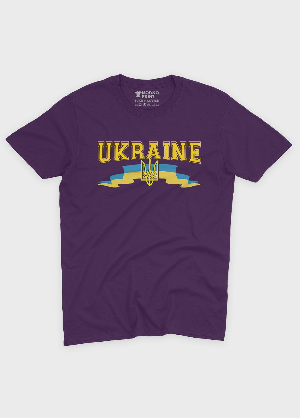 Фиолетовая демисезонная футболка для мальчика с патриотическим принтом ukraine (ts001-4-dby-005-1-093-b) Modno